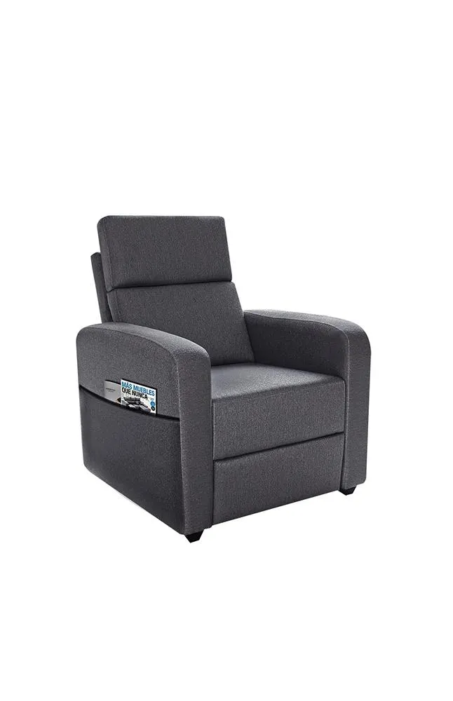 Sillón reclinable Forli Fe con bolsillo Gris