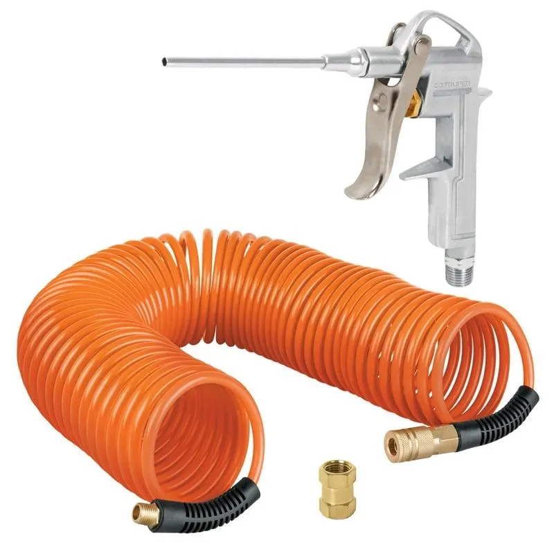 kit Pistola para sopletear manguera de aire tipo resorte 15m Truper