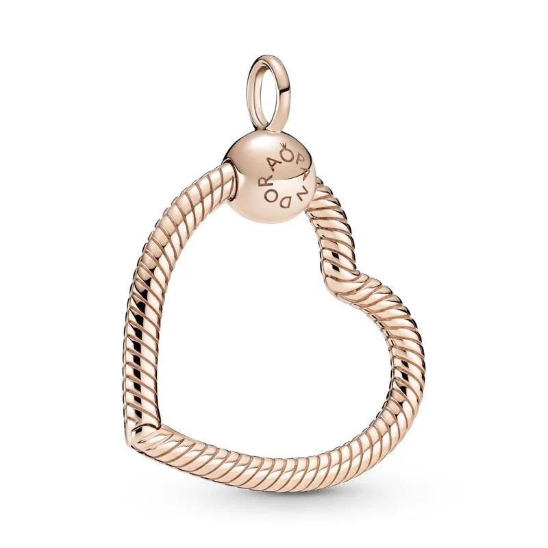 Dije Corazón Pandora Moments Recubrimiento en Oro Rosa de 14k