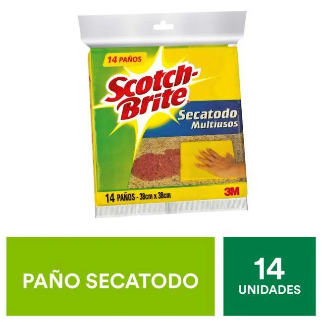 Paño Scotch-Brite Secatodo Paquete 14 unds