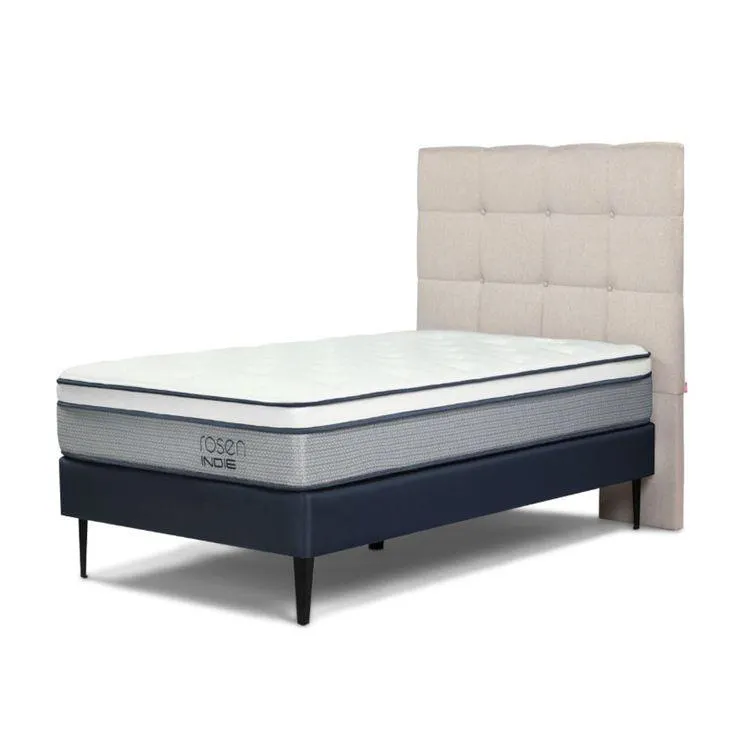 Cama Rosen Indie Issey Niebla 1.5 Plazas