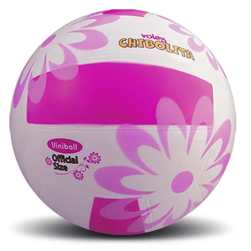 Pelota De Vóley Viniball Semideportiva Flores Rosada