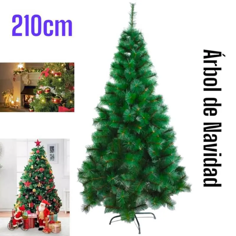 Arbol Navidad Pino Verde Disponible de 210cm Fácil de Armar