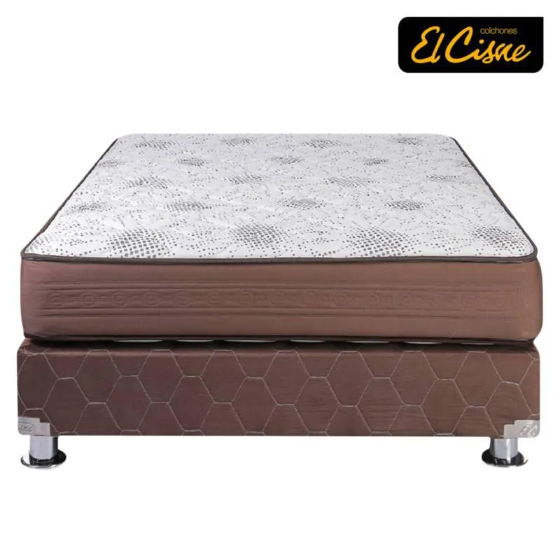 Cama Americana El Cisne Force 2 Plazas + Colchón + 2 Almohadas