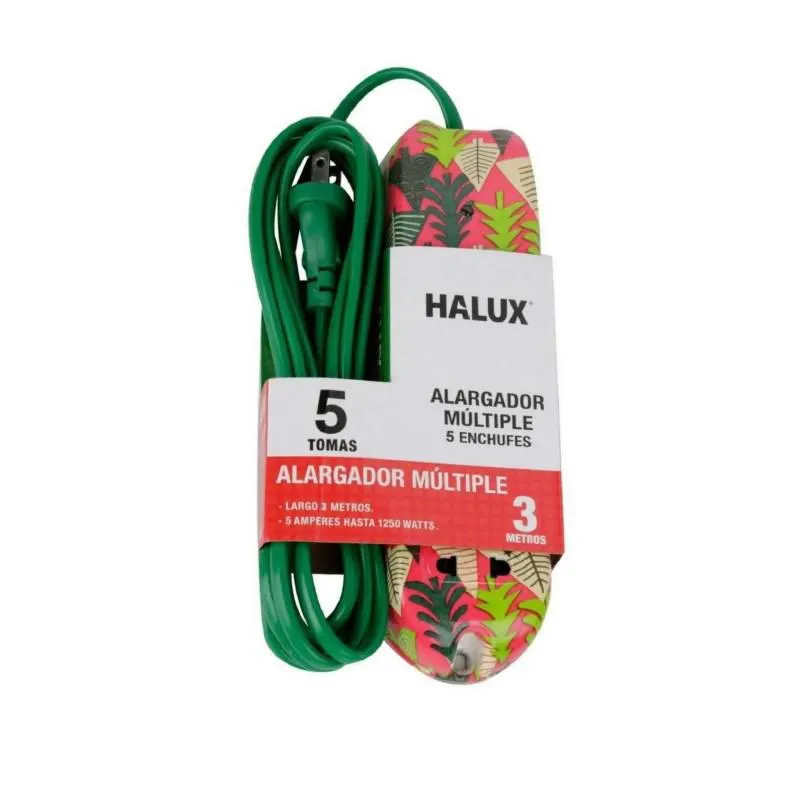 Extensión 5 Tomas Universal 3 Metros Navidad
