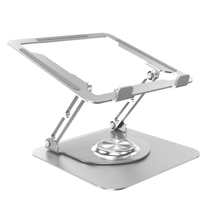 Soporte para Laptop S&T Plegable con Base Giratoria Aluminio HF147 Silver