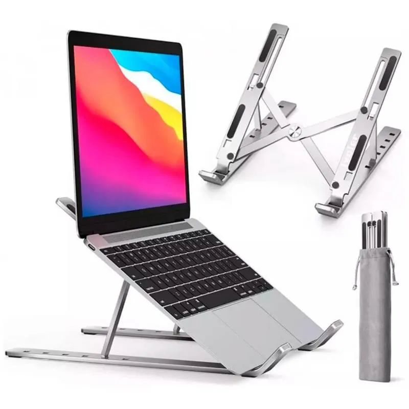 Soporte Aluminio Plegable Laptop Premium Portatil Multifuncion