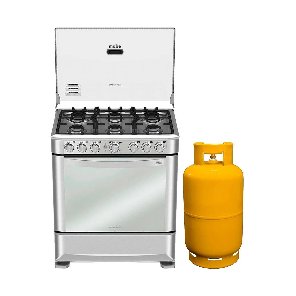 Mabe - Cocina a gas 76cm EM7630FX0 | Acero Inoxidable