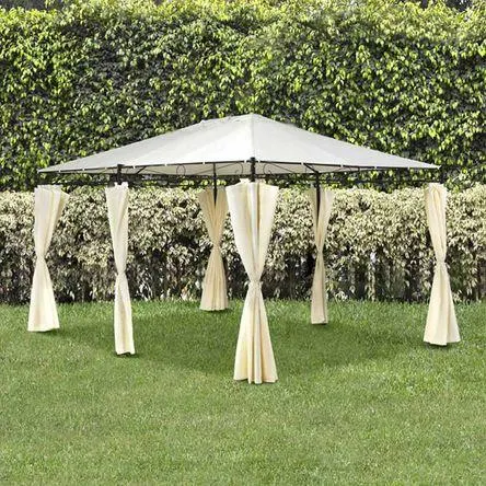 Pérgola con cortinas 300 x 400 cm