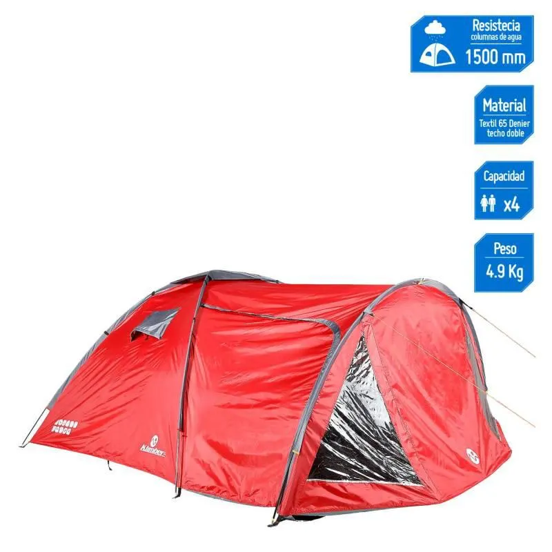Carpa 4 Personas Klimber Belledonne Rojo