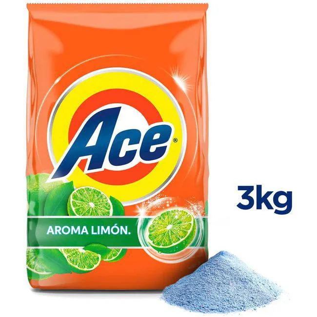 Detergente en Polvo ACE Limón Bolsa 3Kg