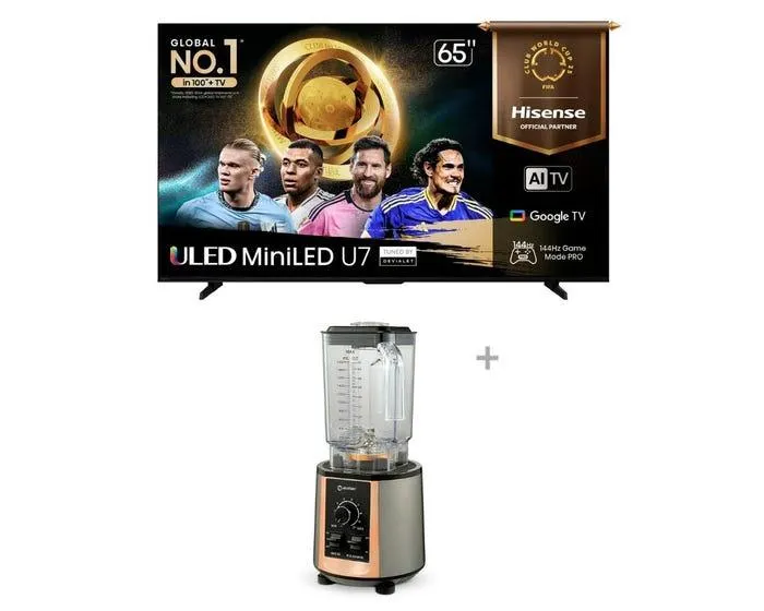 Televisor Hisense Smart TV 65" ULED MiniLED UHD 4K 65U7QG + Licuadora Miray LM-140 Gris 2L