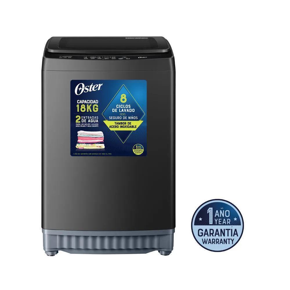 Lavadora Oster OS-PWSMKD18B 18Kg Negro