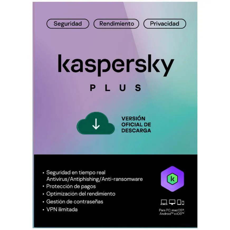 Antivirus Kaspersky Plus 10 Dispositivos 2 Años