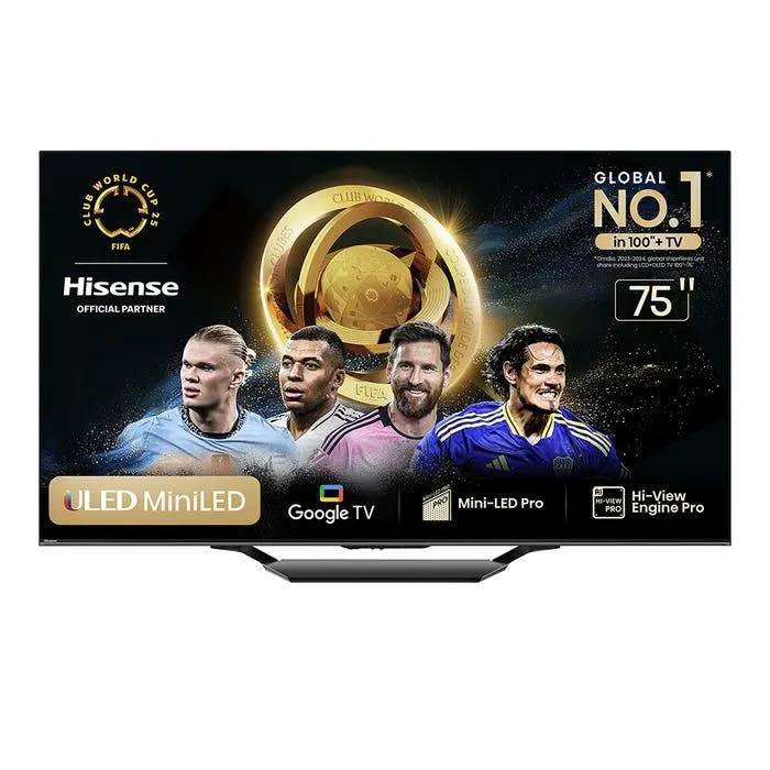 TV Hisense 75" QLED 4K UHD Google TV 75U7N
