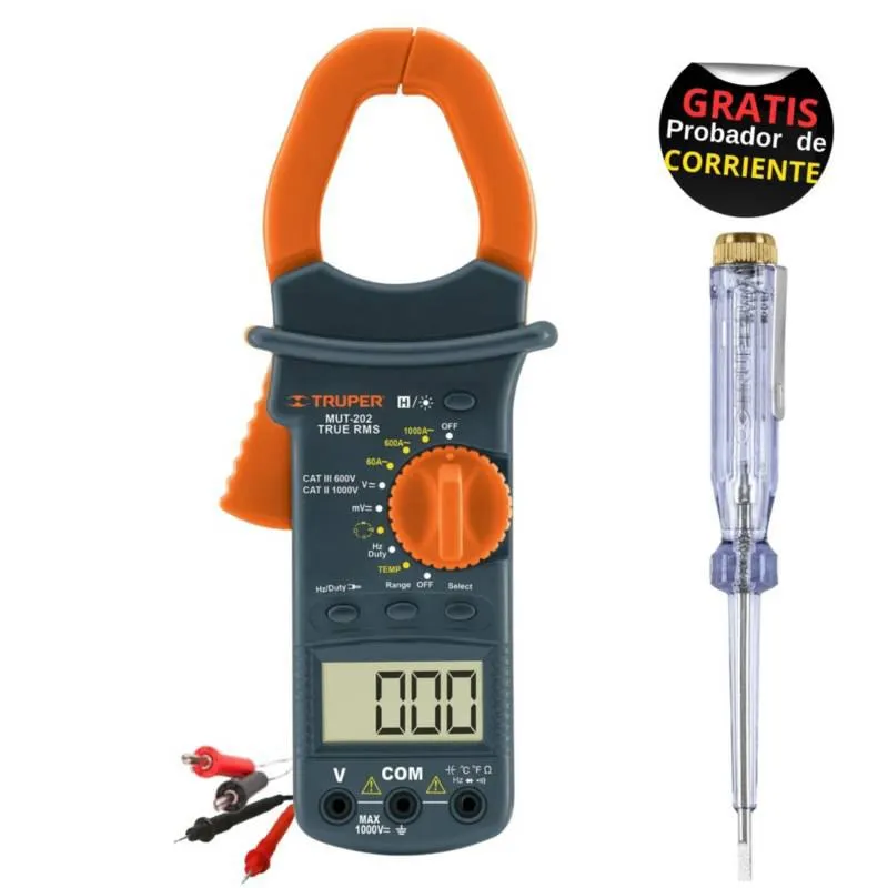 Multimetro digital truper pinza amperimetrica de gancho