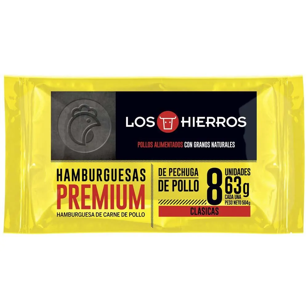 Hamburguesa de Pollo LOS HIERROS Bolsa 8un x 63g