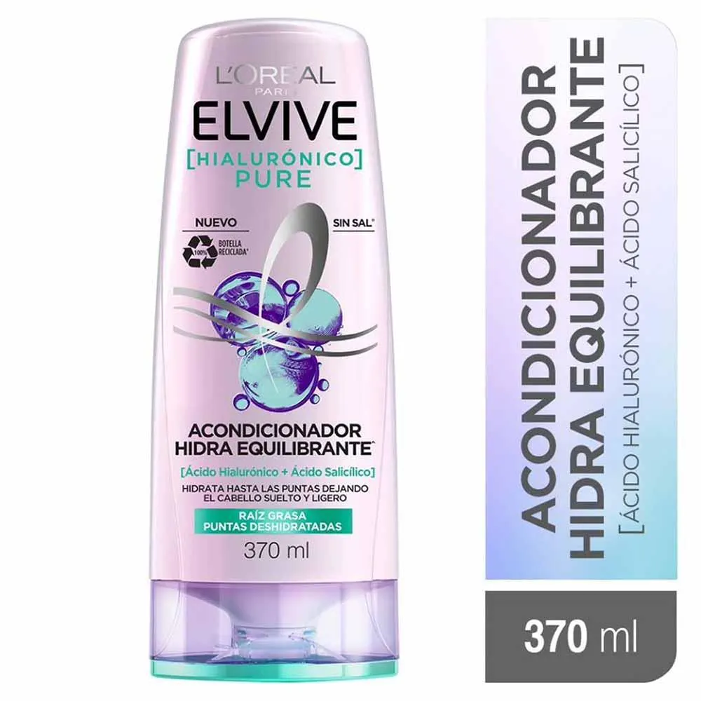 Acondicionador Ácido Hialurónico ELVIVE Pure Frasco 370ml