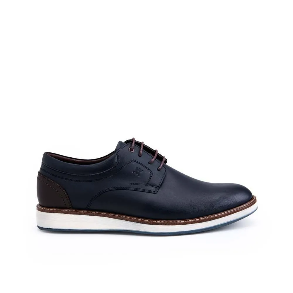 Zapato Derby Casual ANGELO-2526 AZUL Viale Homme Cuero