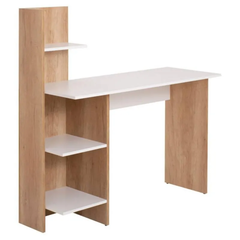 Escritorio de Oficina con estante melamina Blanco/Natural