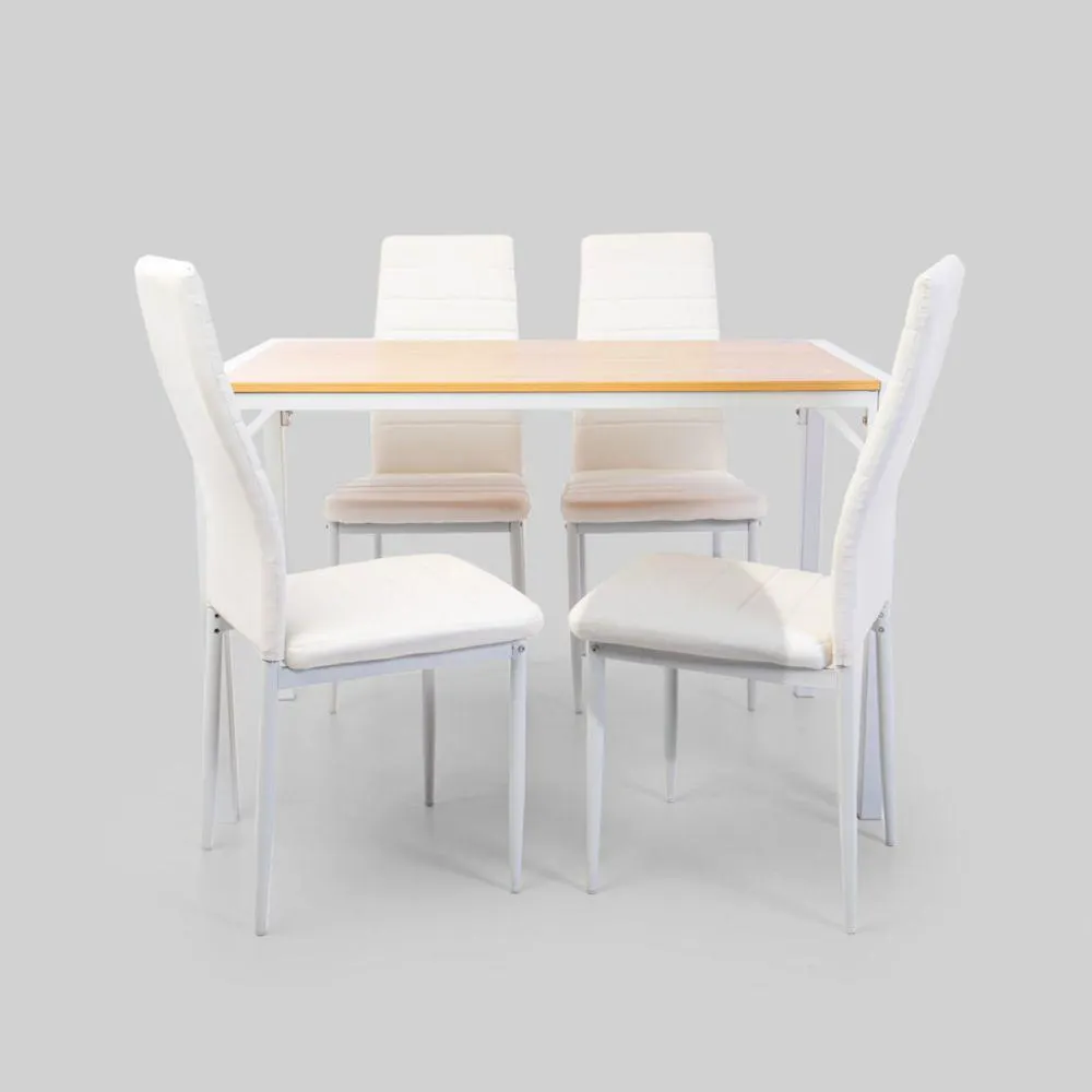 Juego de Comedor Diario 4 Sillas Blanco