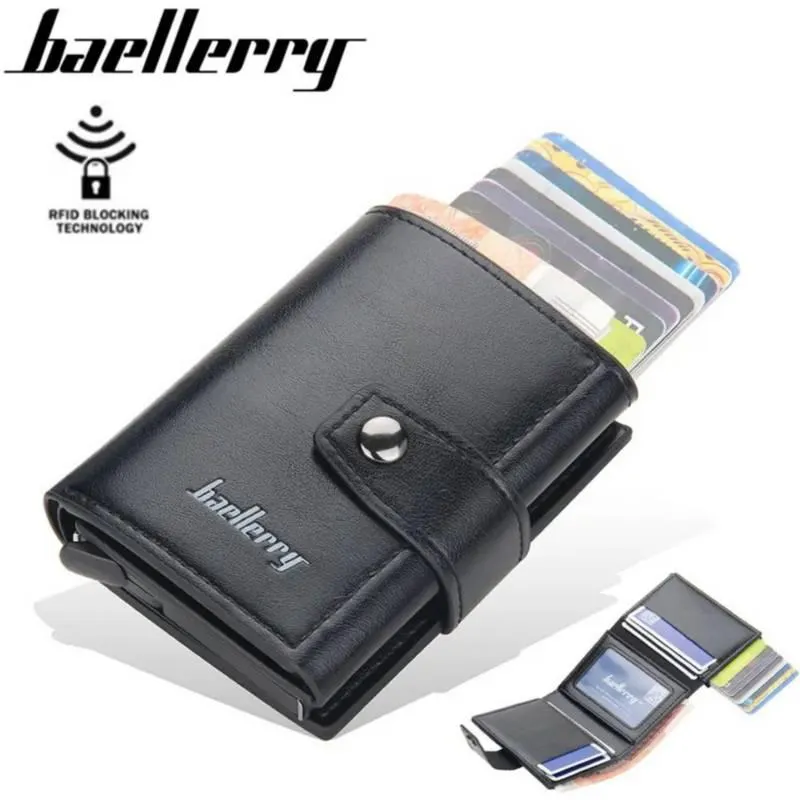 Billetera Antirrobo Hombre RFID de Cuero Tarjetero Billetera Baellerry
