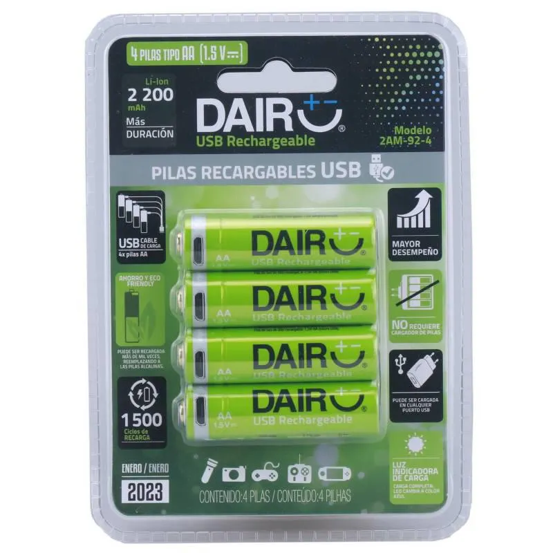 Pila Recargable Dairu AAA 690MAH Micro x4 unidades