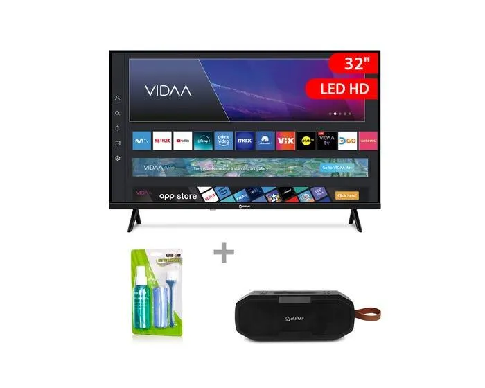 Televisor Miray Led Smart 32" MS32-E205 + Parlante Portátil Miray PMBT-75N + Kit de Limpieza Airboom AB C3/60ml