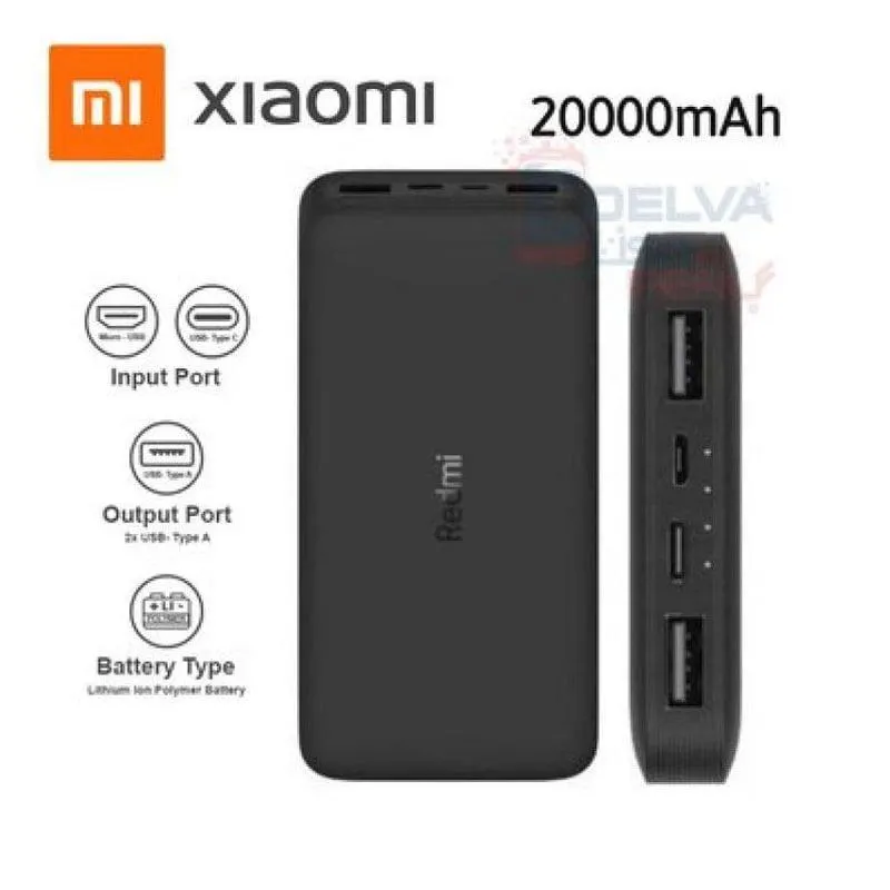 Cargador Portátil Xiaomi 20000Mah Fast Charger Negro