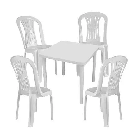 COMBO 4 Sillas Top Victoria + Mesa cuadrada Kina Blanca