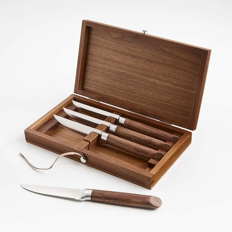 Set de 4 Cuchillos con Mango de Madera