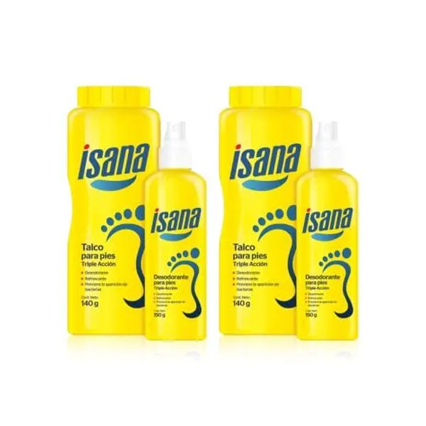 PACK Familiar x 2 ISANA talco + Desodorante Spray