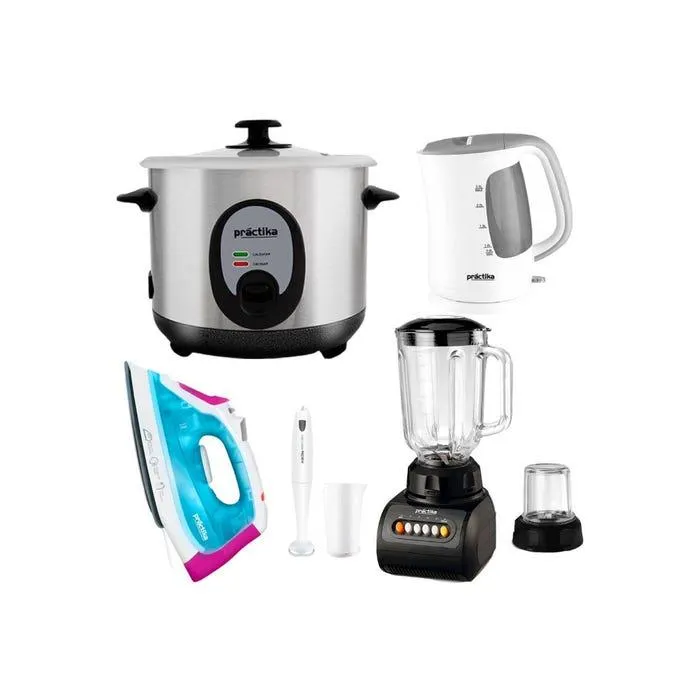 Combo Practika Arrocera 1.5L + Hervidor 2.5L + Licuadora 1.5L