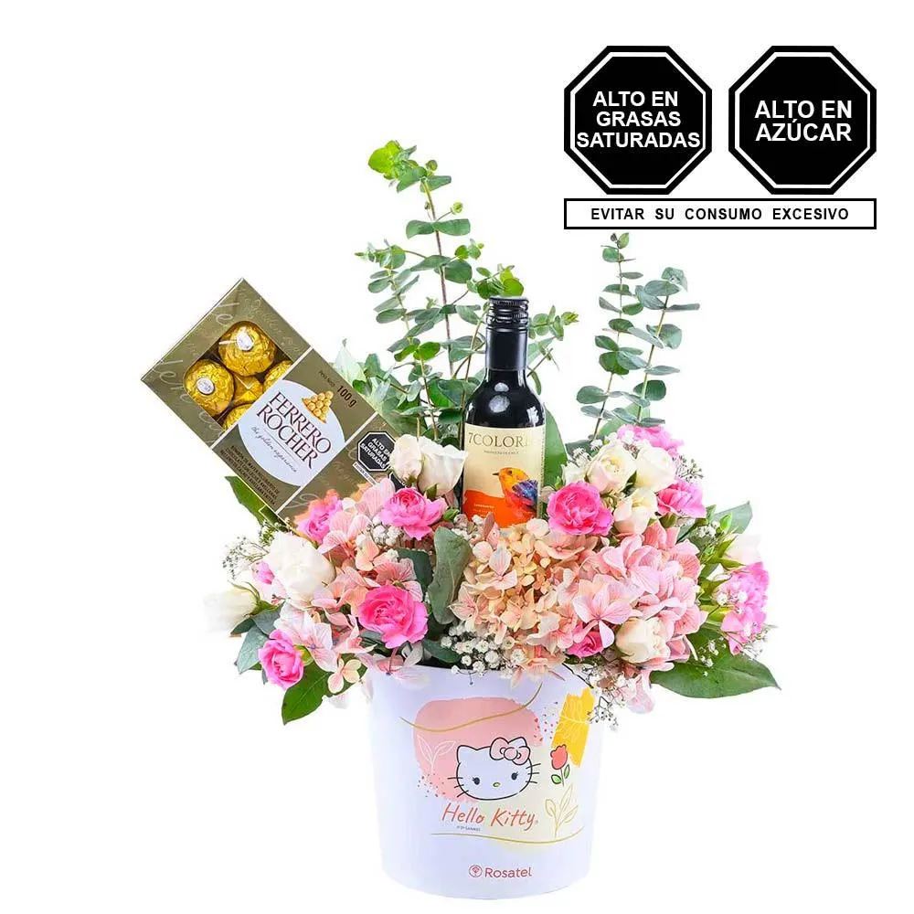 Arreglo Celebración Línea Floral Hello Kitty