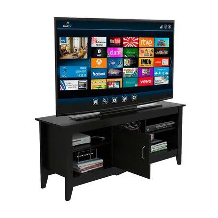 Mesa para tv 65" Essential con puerta Negro Tuhome