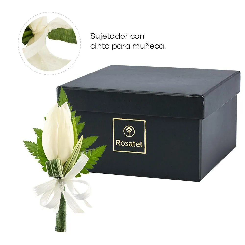 Corsage con Tulipán Blanco
