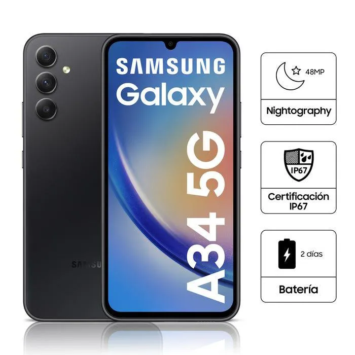 Celular Samsung Galaxy A34 5G 6GB 128GB Negro