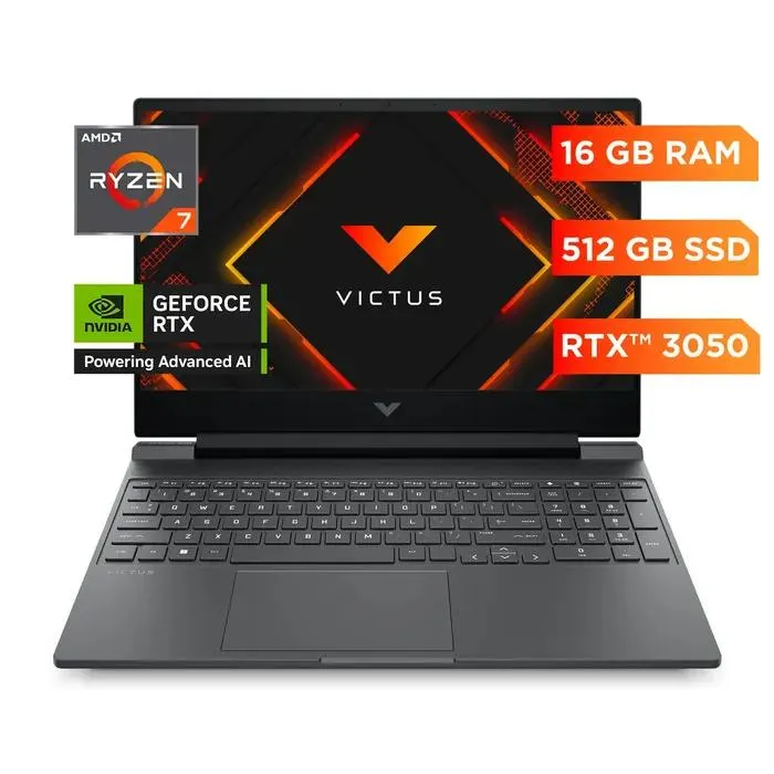 Laptop Gamer HP Victus 15.6" Windows 11 Home AMD Ryzen 7-7445H 16GB 512GB SSD 15-FB3020LA