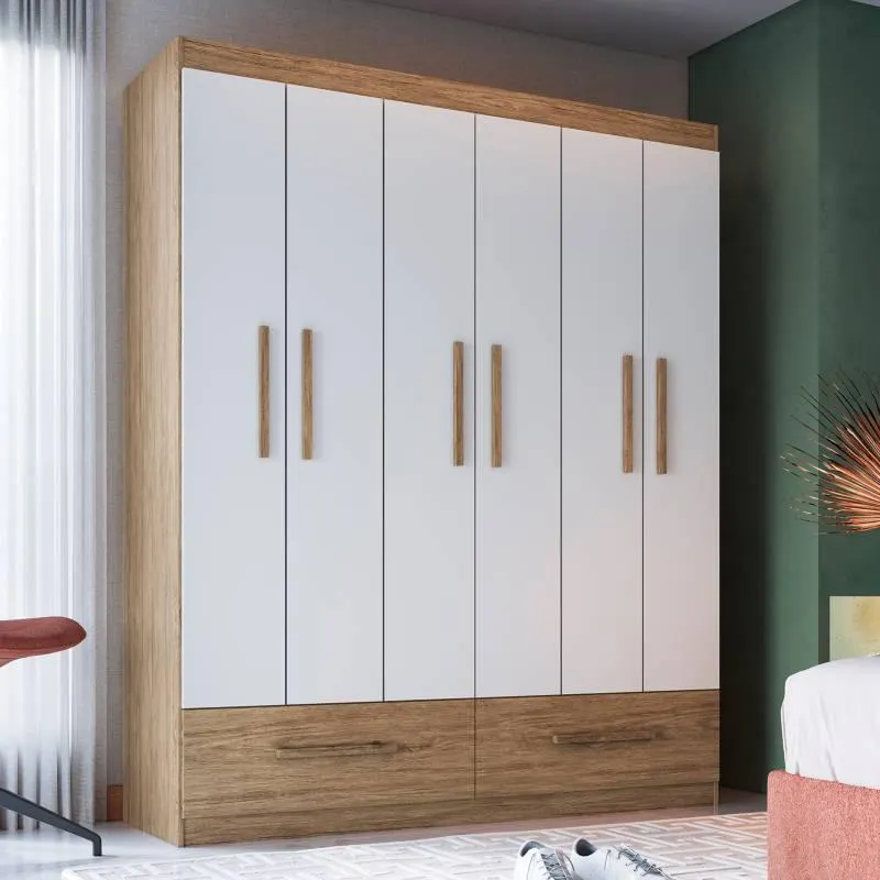 Ropero 6 Puertas 2 Gavetas Avellana