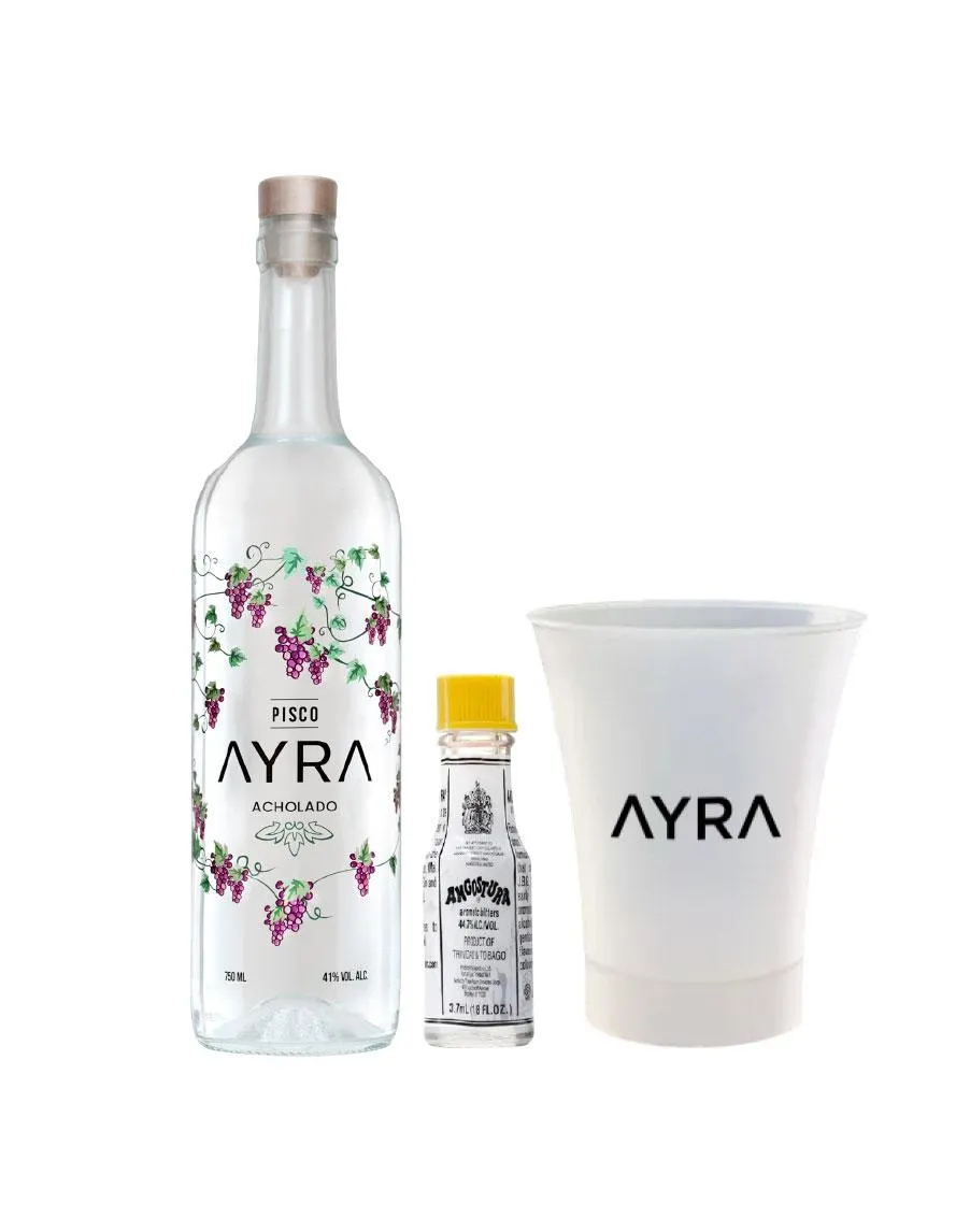 AYRA ACHOLADO 750ML ANGOSTURA AROMATIC BITTER 3.7ML VASO