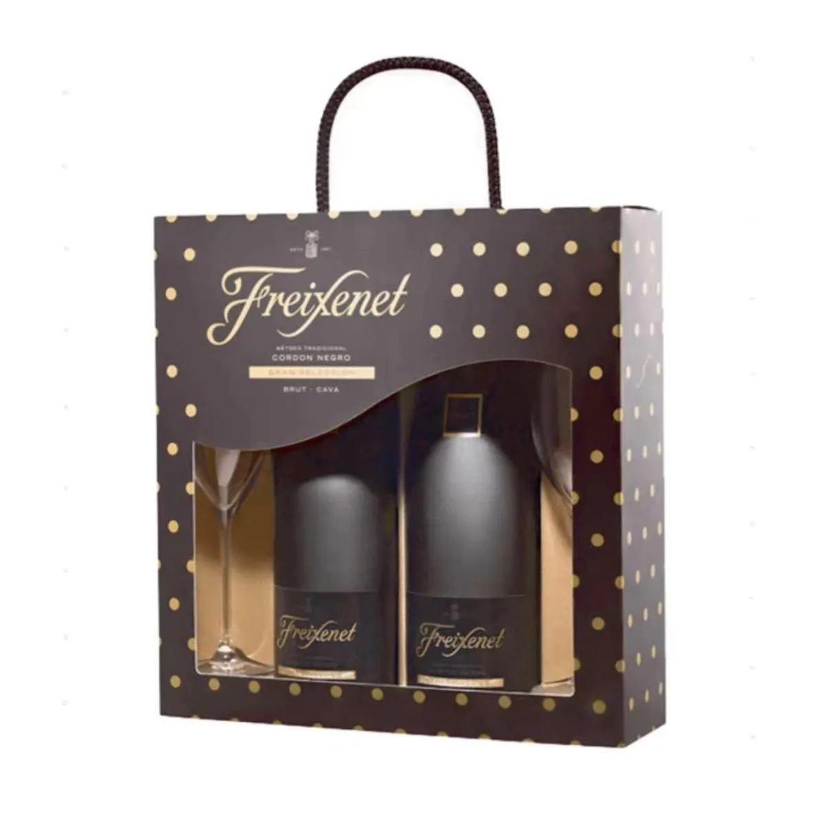 PACK: 2 FREIXENET CORDON NEGRO 750ML + 2 COPAS