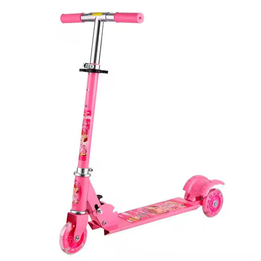 Scooter Para Niños Rosado Con Luces 3 Llantas Aluminio