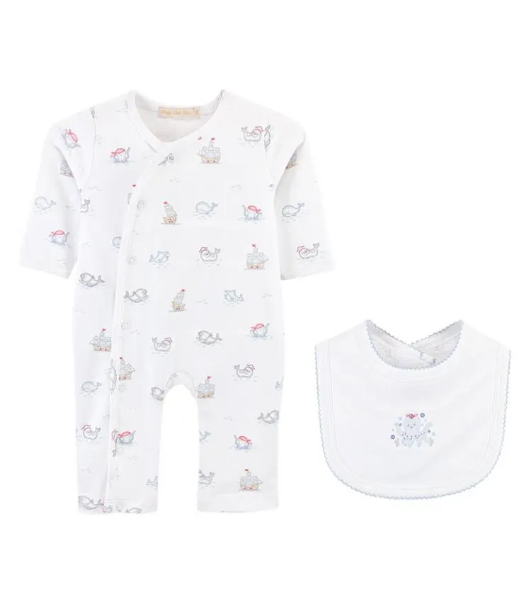 Conjunto Enterizo y Babero De 100% Algodón Pima | Colección Lets Keep Swimming