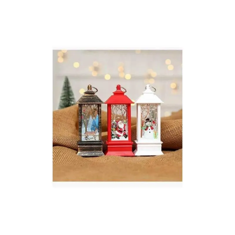 set de 3 Farolitos navideños con luz led