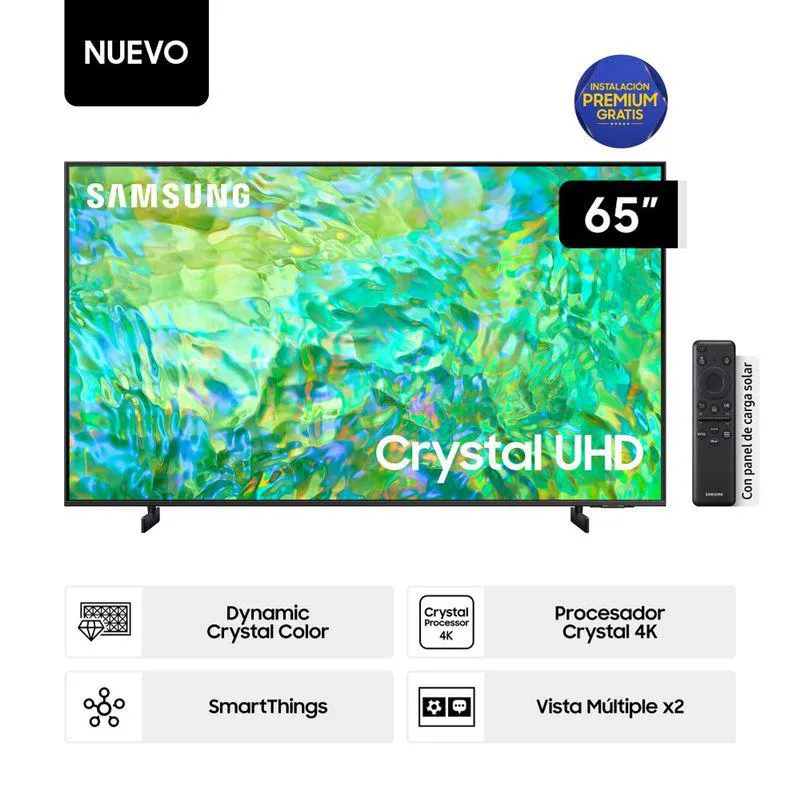 Televisor Samsung Smart TV 65" CRYSTAL UHD 4K UN65CU8000GXPE