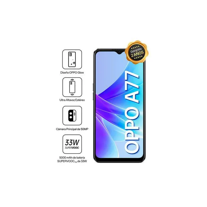 Celular Oppo smartphone android 128GB rom 4GB ram A77 Negro