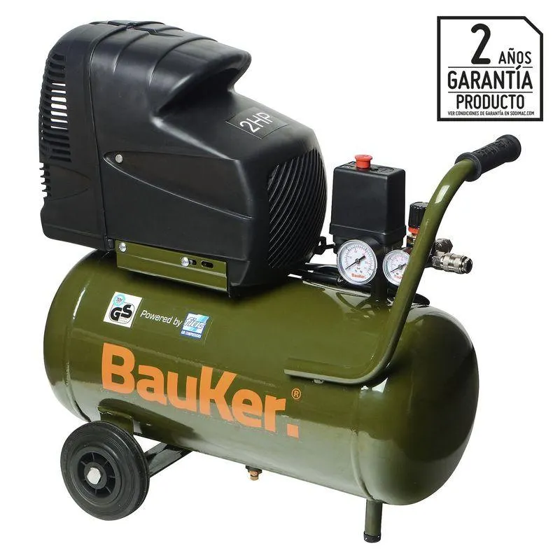 Compresor De Aire Eléctrico Bauker 2HP 24 Lt