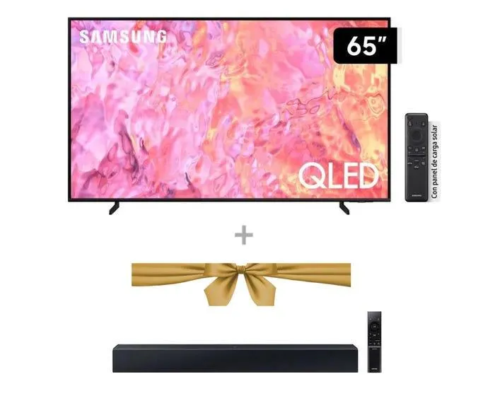Televisor Samsung Smart TV 65" QLED 4K QN65Q60CAGXPE + Soundbar Samsung Bluetooth 2.0Ch HW-C400/PE