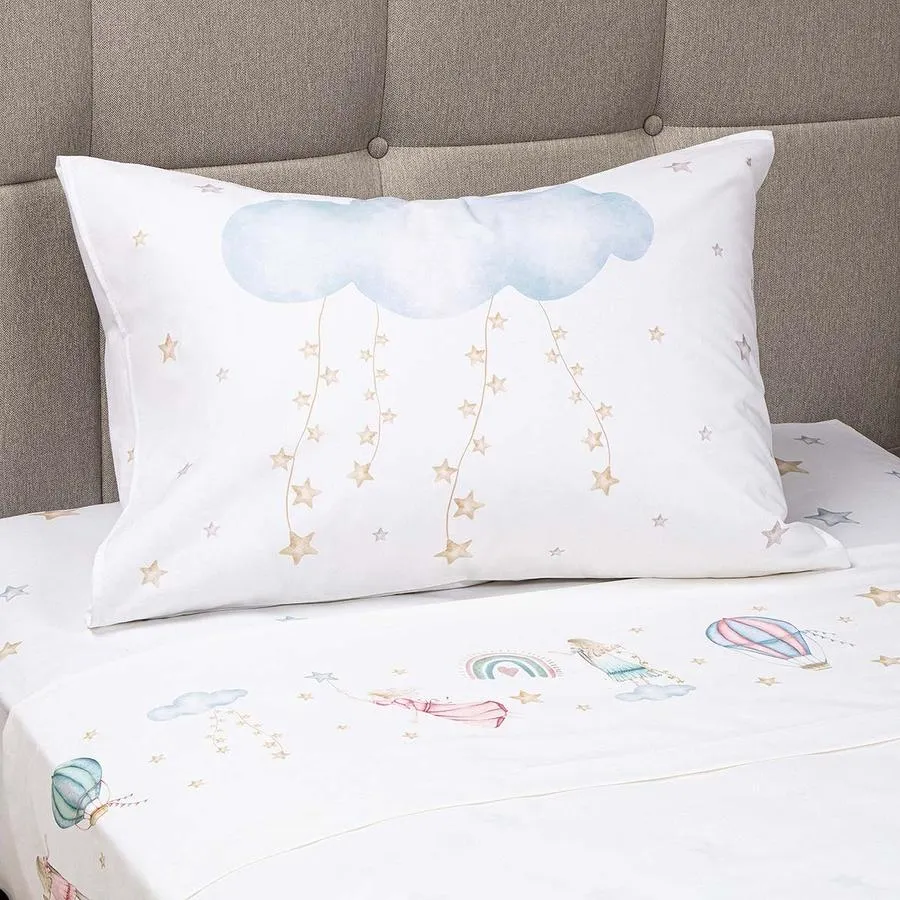 Sábana 200 Hilos Algodón Infantil Arcoiris