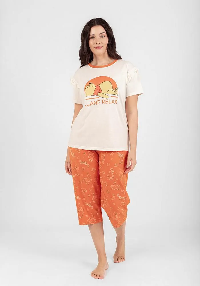 PIJAMA SHORT DISNEY MUJER ALGODÓN NARANJA - D7053
